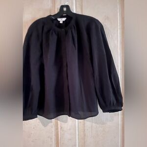 Banana Republic Black Semi-Sheer Blouse